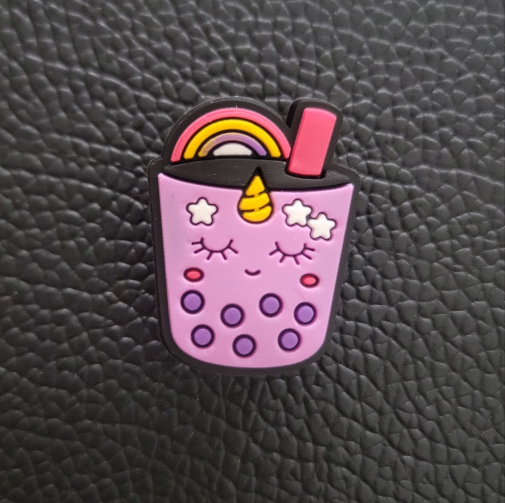 5/$12 🐊CROC SHOE CHARM Purple Unicorn Boba Drink